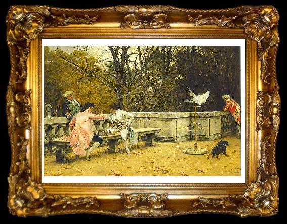 framed  Charles Bargue The Chess Game, ta009-2